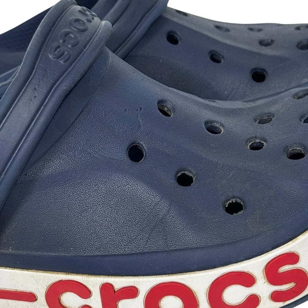 Crocs Bayaband Clogs Navy Blue White Red Mens 5 Womens 7‎ Unisex Slip On Shoes